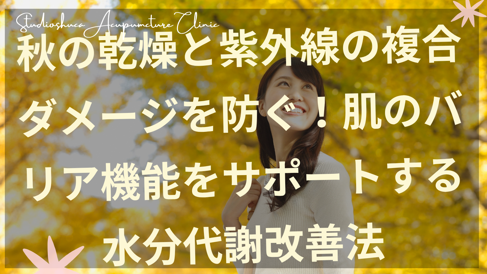 秋の乾燥肌と紫外線ダメージをケアする水分代謝改善法のイメージ・柏市の美容鍼灸院